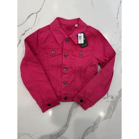 Kidpik NWT Denim Jacket in Pink Peacock Size XS - Picture 2 of 5